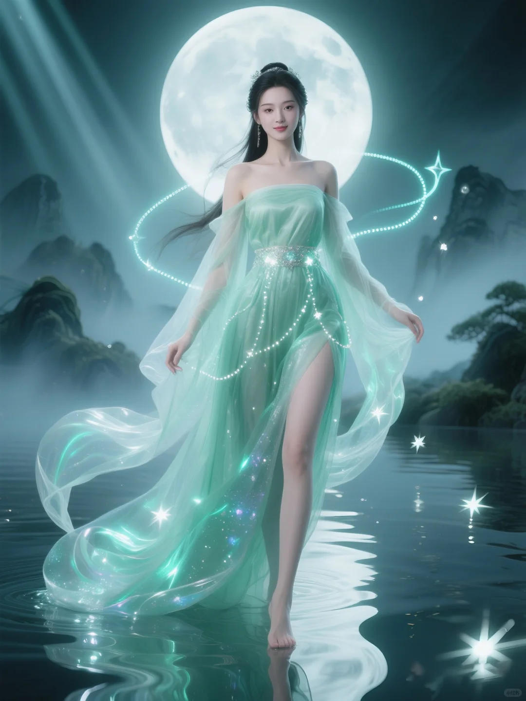 来了来了，水墨山水白月光🌙