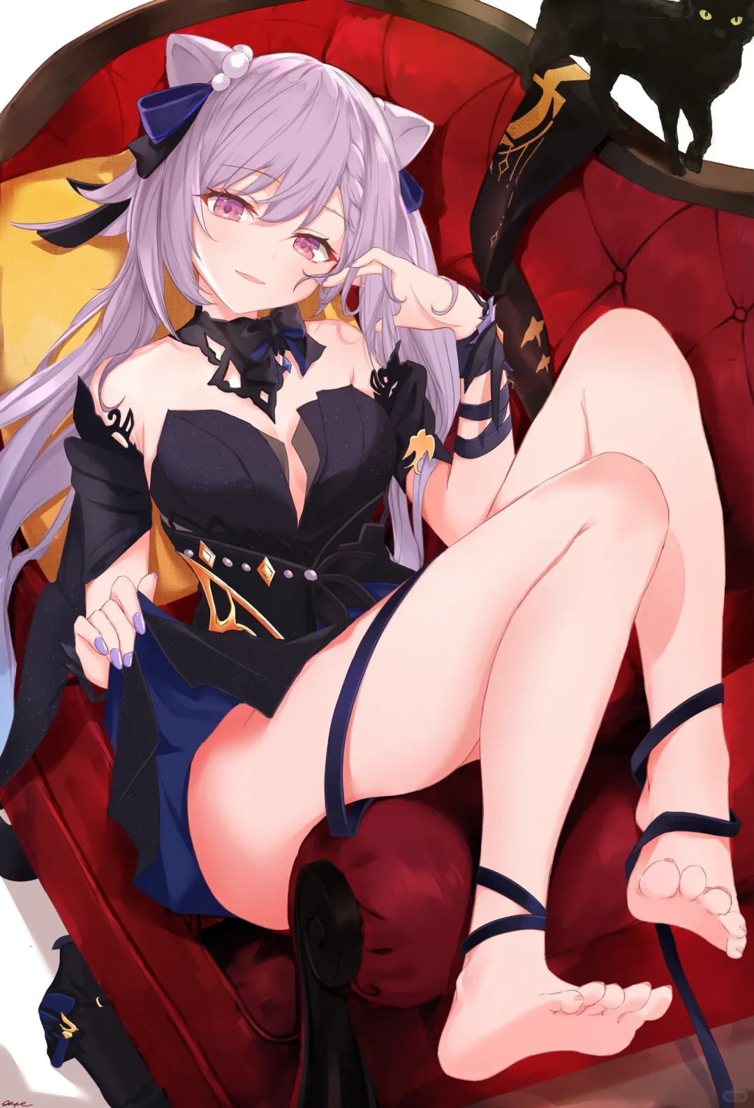 刻晴美图——玉衡星大人的洁白玉足