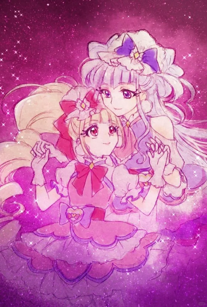 拥抱光之美少女双人图