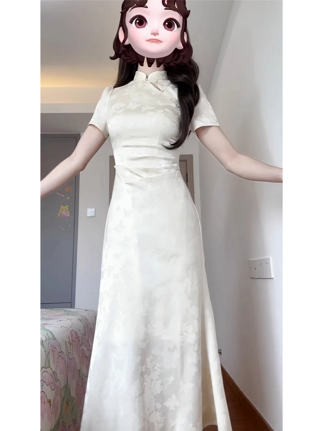 🍑 杏色小个子旗袍｜温柔显高封神之作！