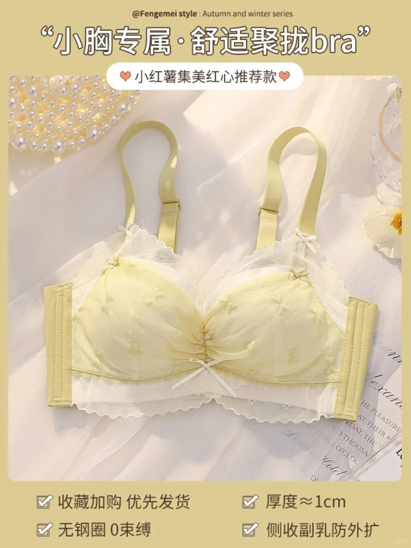 内衣女小胸聚拢显大薄款平胸专用无钢圈文胸