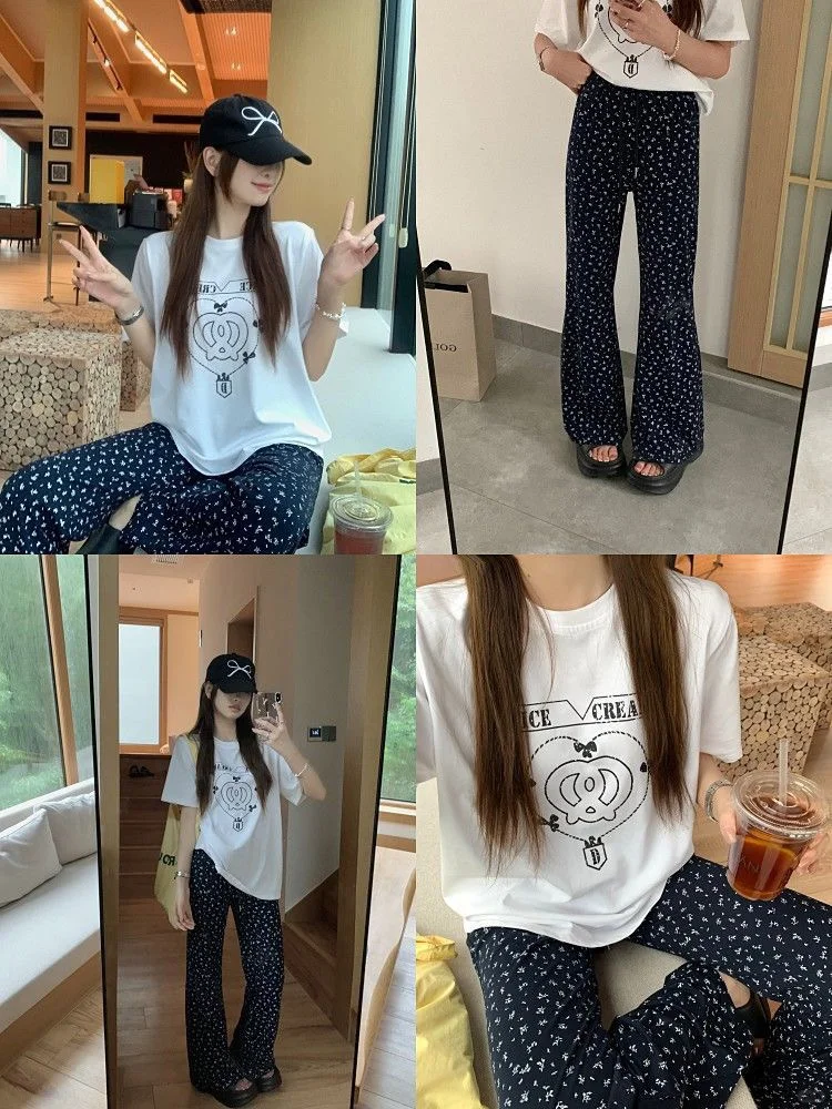 甜辣女孩必备！这条美式碎花微喇裤杀疯了✨