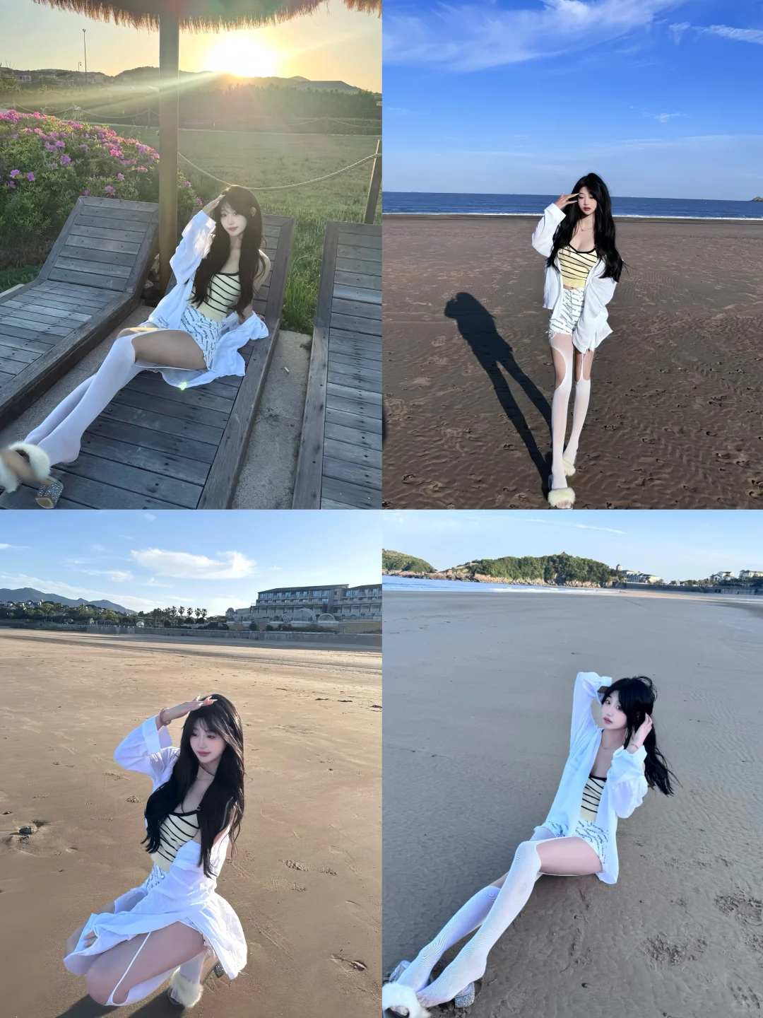 Z☡zᶻ ⌁海边白丝穿搭