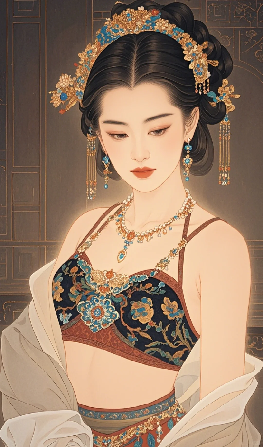 “飞天仙女姿态娇，彩云追月影窈窕。”