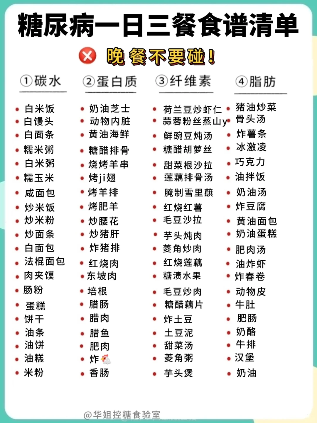 糖尿病一日三餐食谱红黑榜清单🔥控糖必备