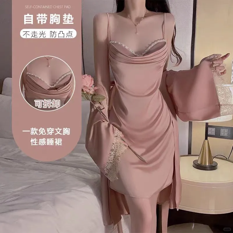 性感蕾丝冰丝睡裙👗