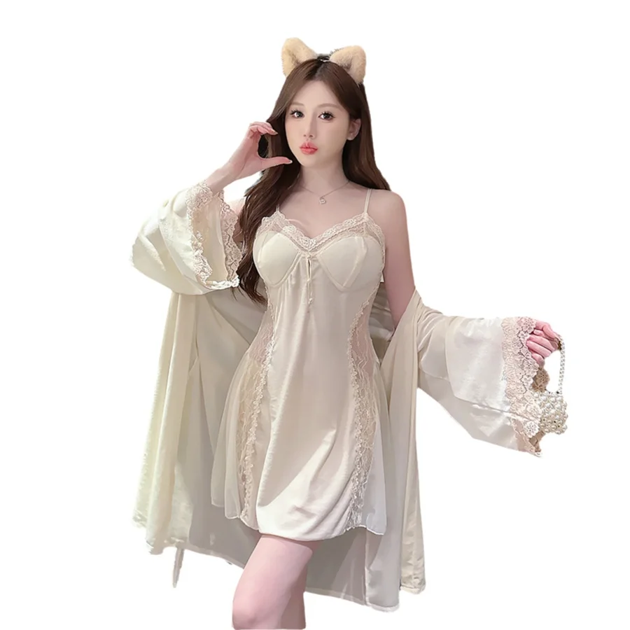 纯欲风性感可爱女生睡裙真丝金丝绒吊带裙外