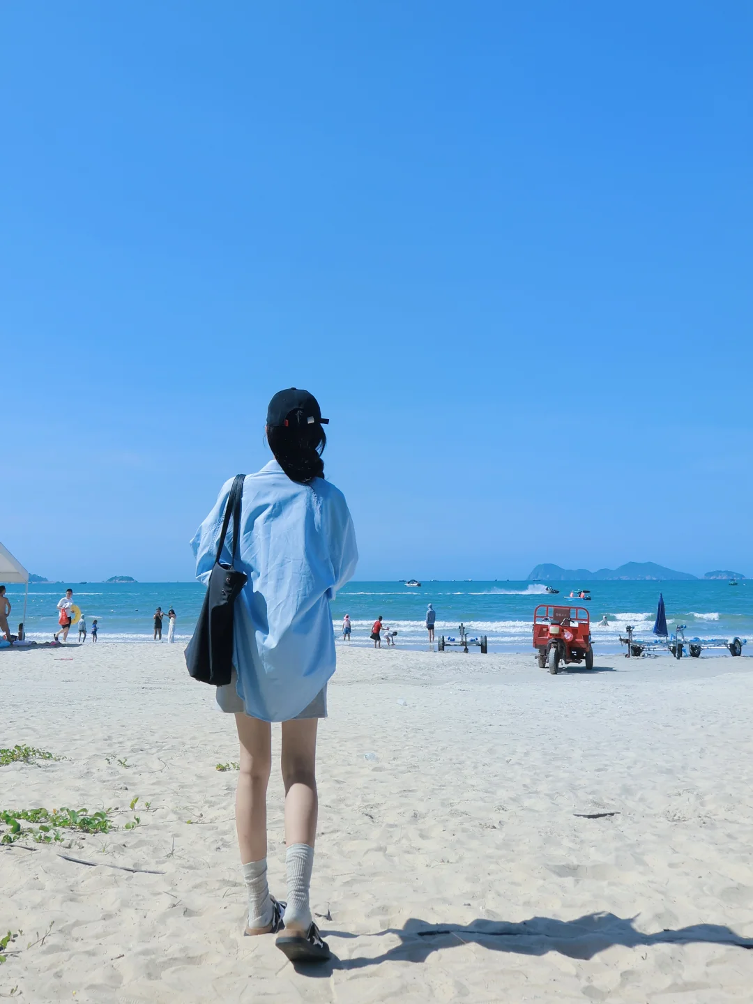 海边拍照📸蓝色衬衫好韩