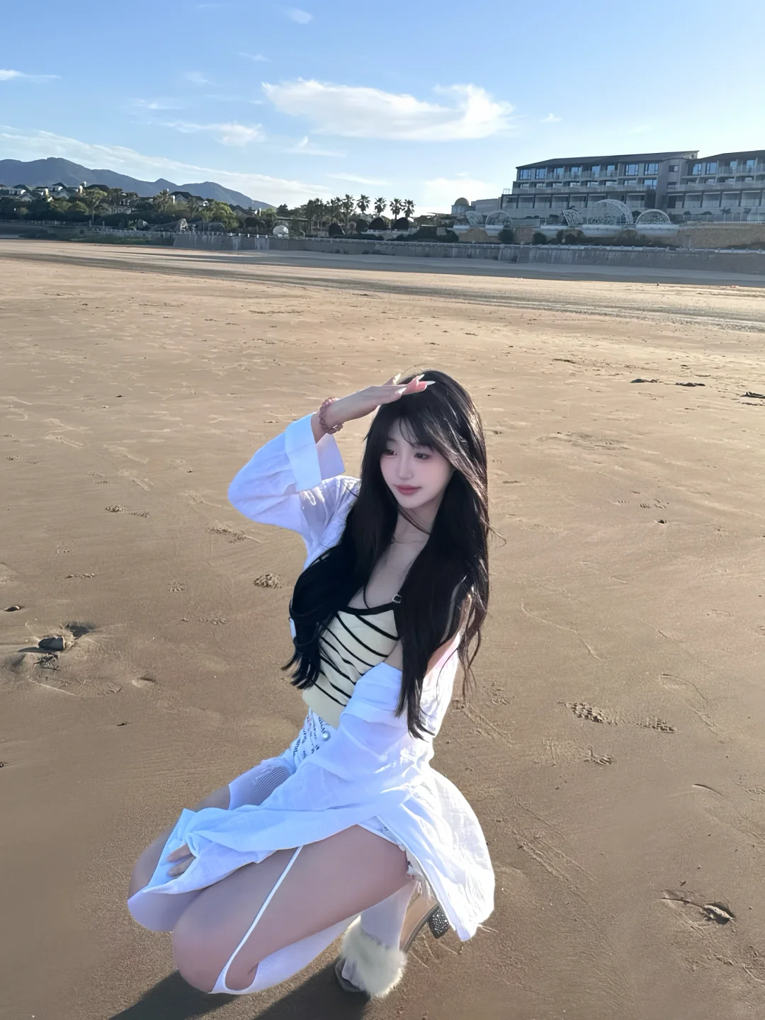 Z☡zᶻ ⌁海边白丝穿搭
