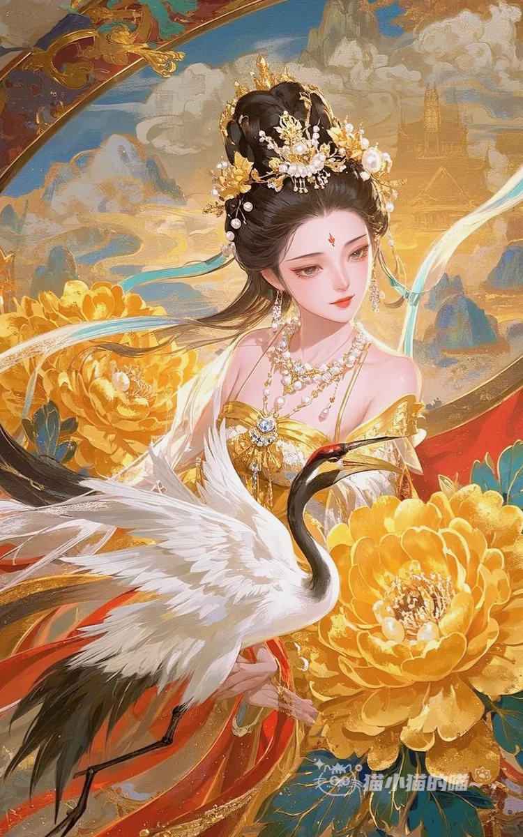👀被仙鹤美人图惊艳，东方美学 yyds