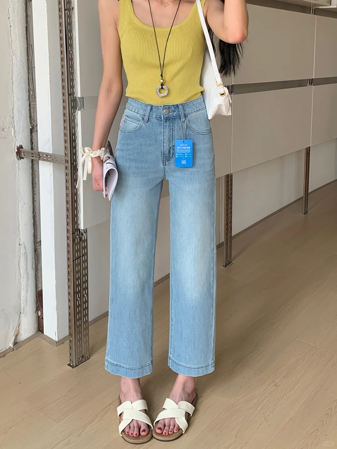 四面高弹力小个子2025年夏季薄新款辣妹高腰