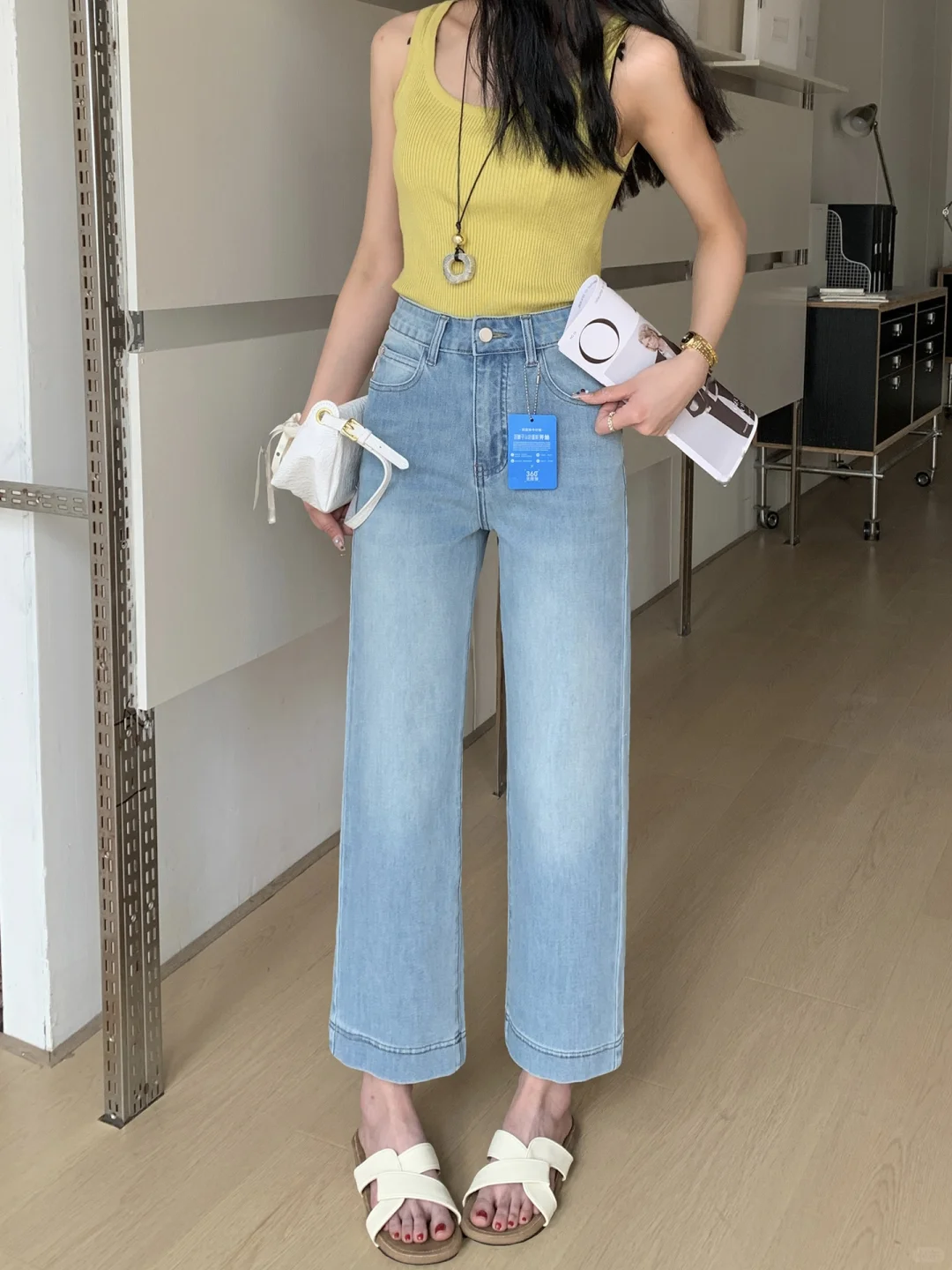 四面高弹力小个子2025年夏季薄新款辣妹高腰