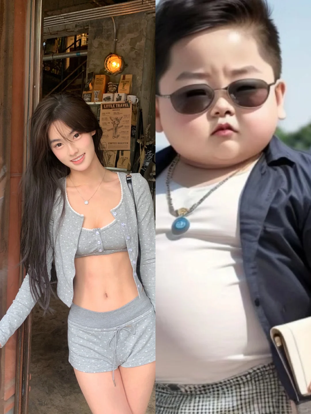 美女与靚仔。