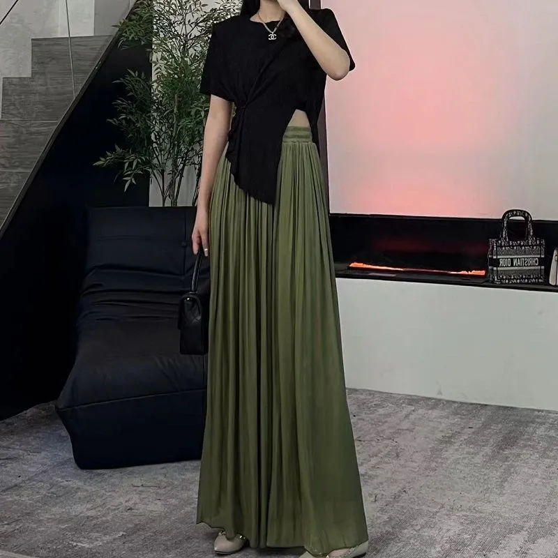夏日必备👗绿色慵懒风裤裙