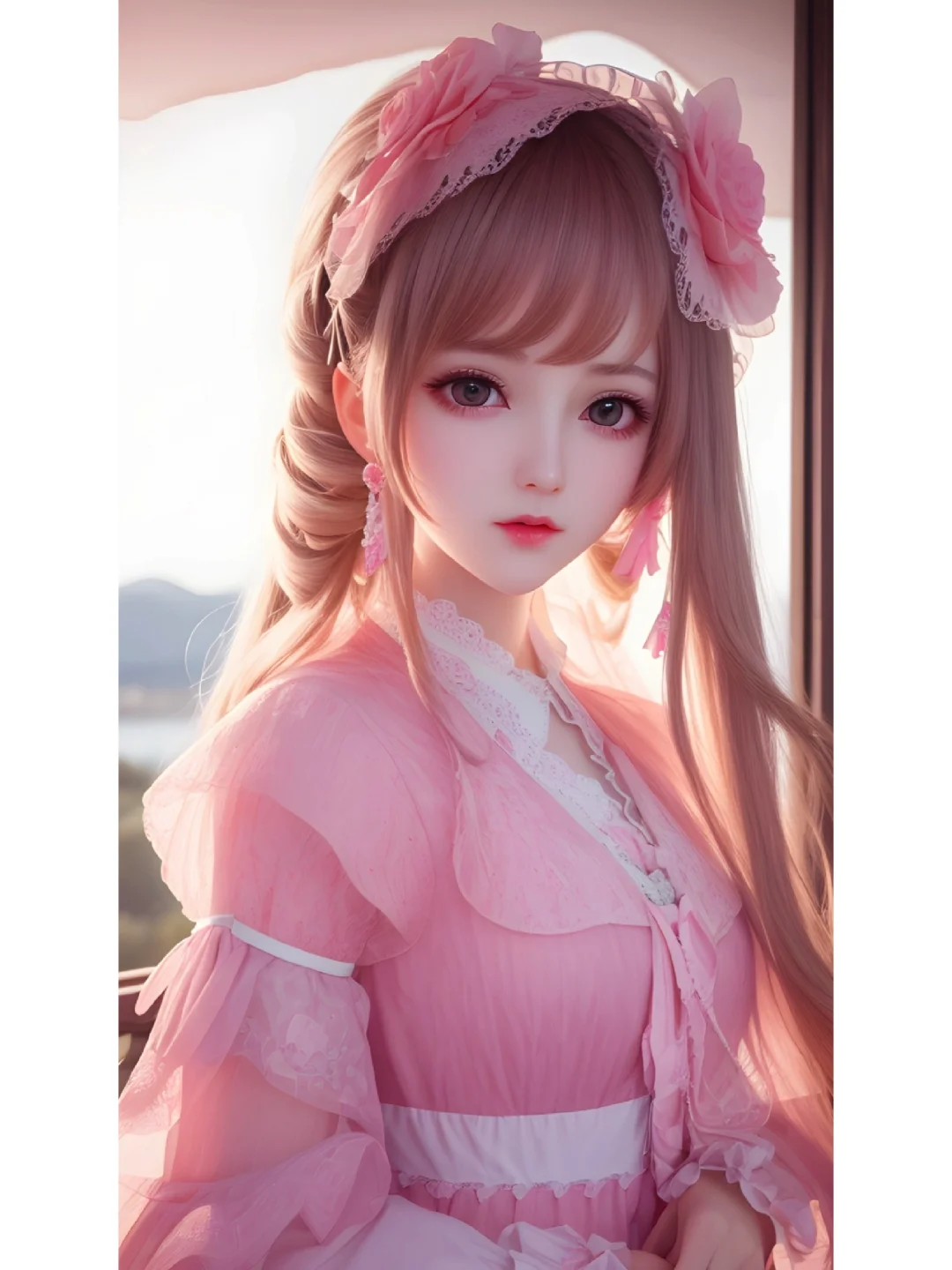粉色洛丽塔温柔可爱女生
