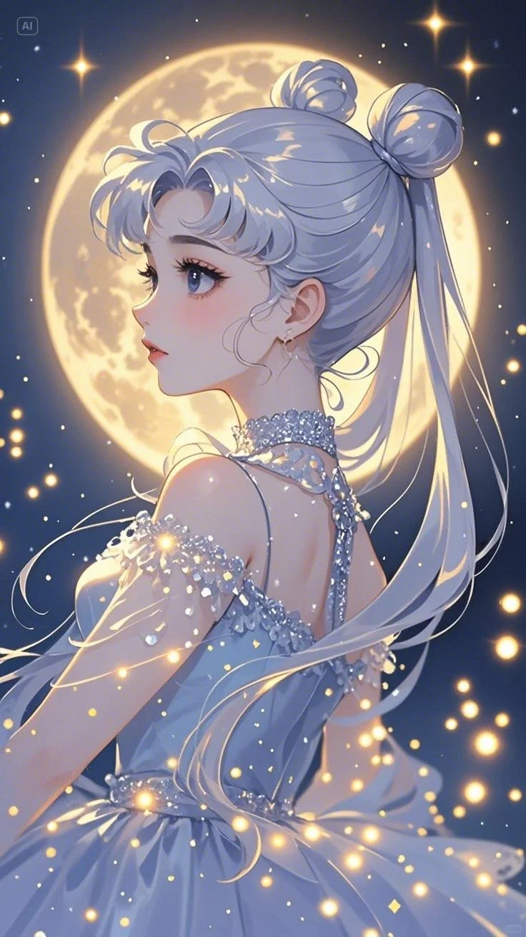美少年战士壁纸，绝美银发冰月降临！
