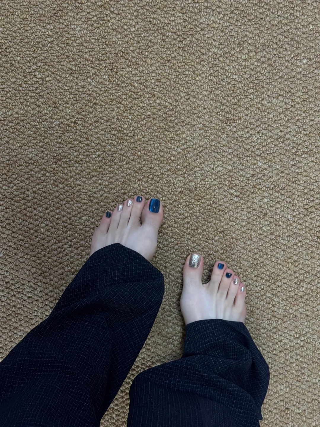 蓝色妖姬猫眼跳色🦶美甲💅