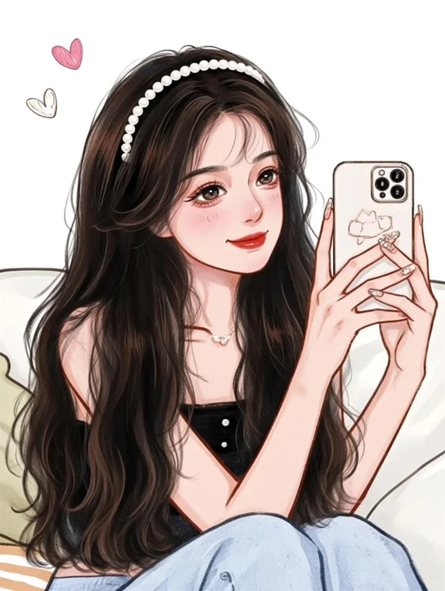女生手绘头像