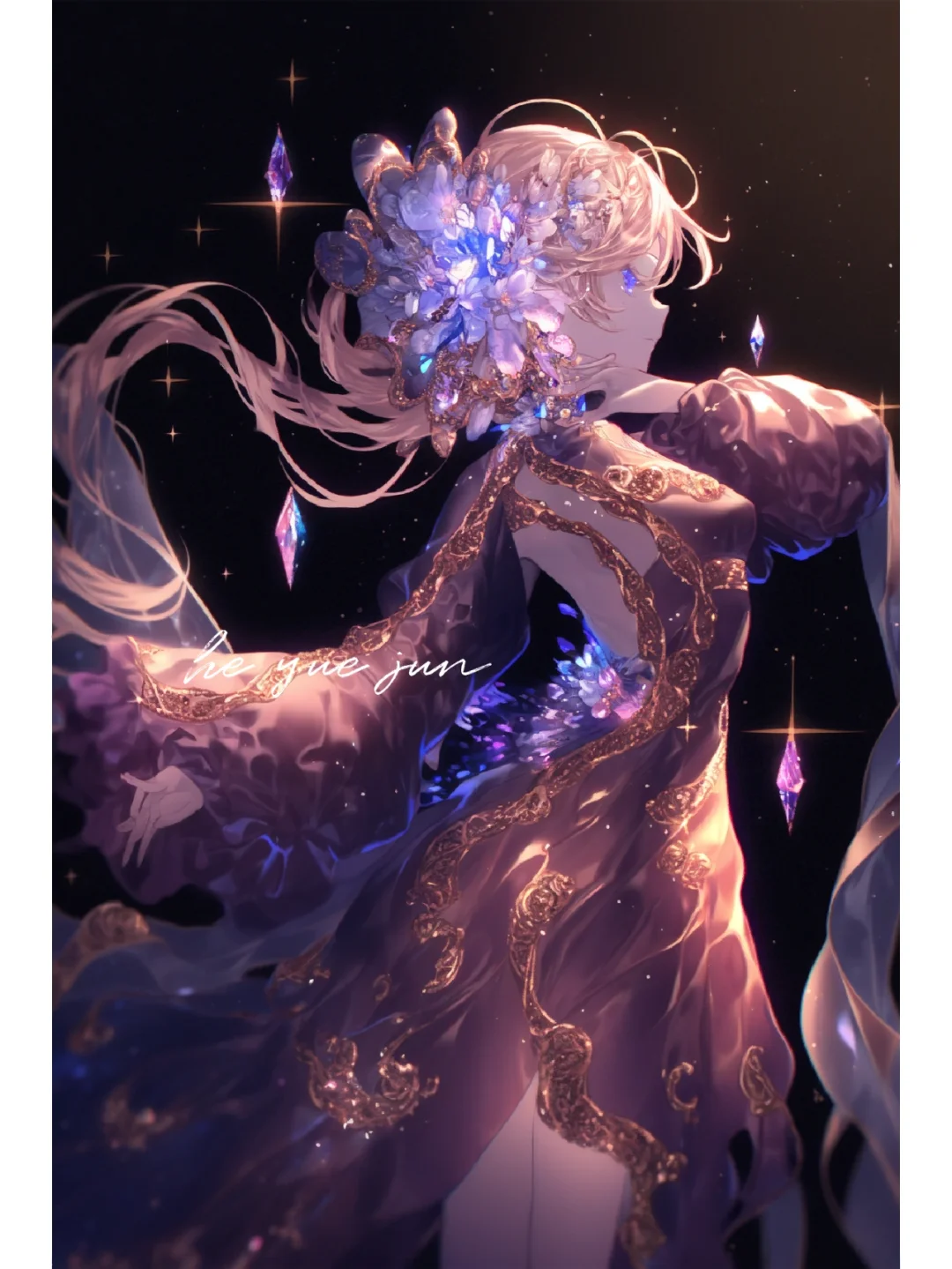 蓝粉裙小姐姐