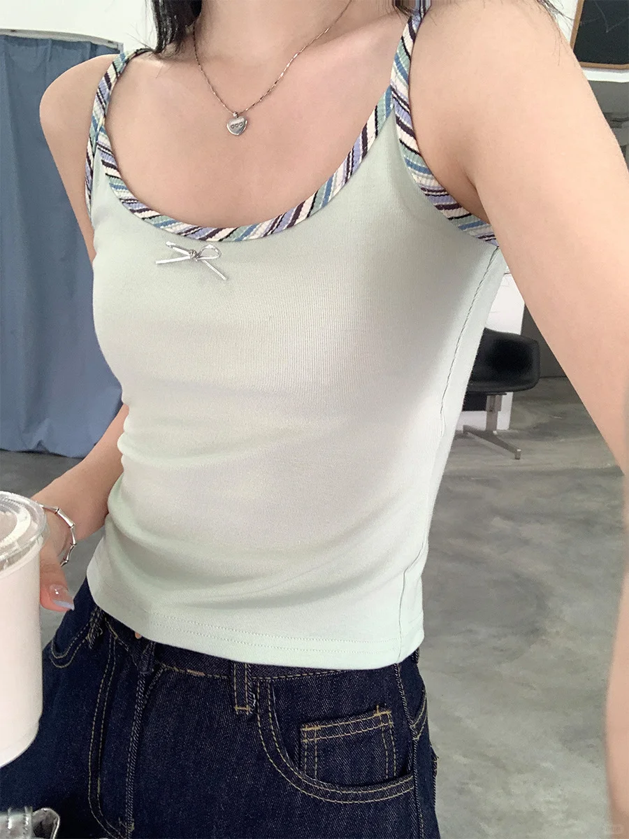 💚绿蝴蝶结吊带！夏日甜辣显瘦必备