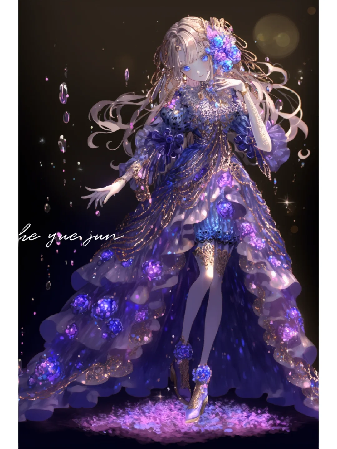 蓝粉裙小姐姐