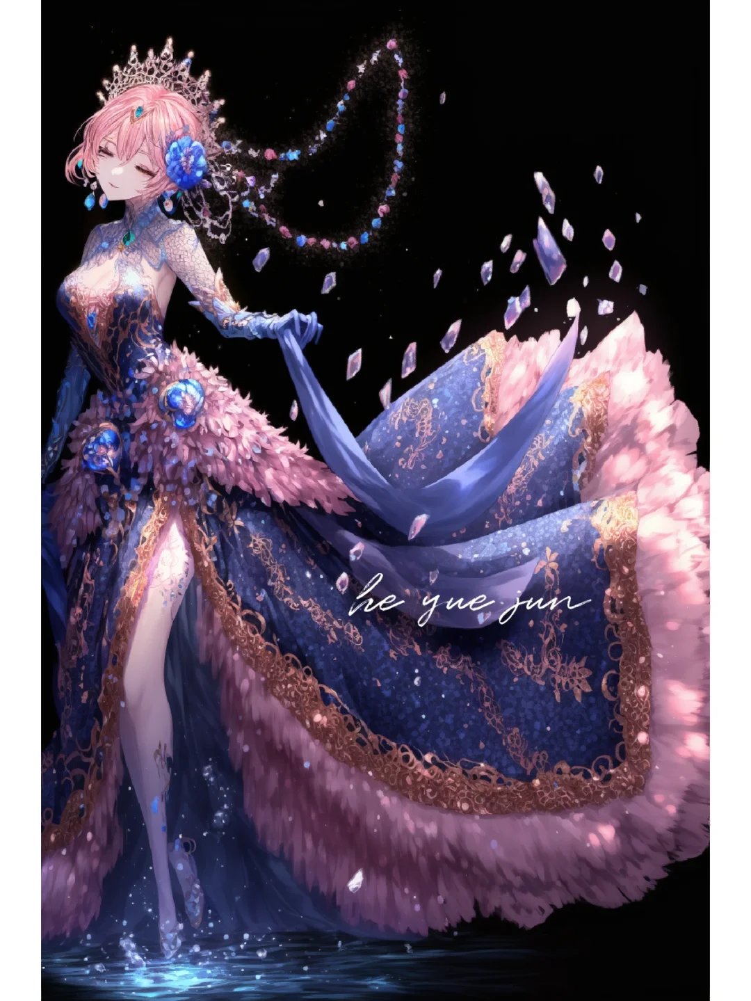 蓝粉裙小姐姐