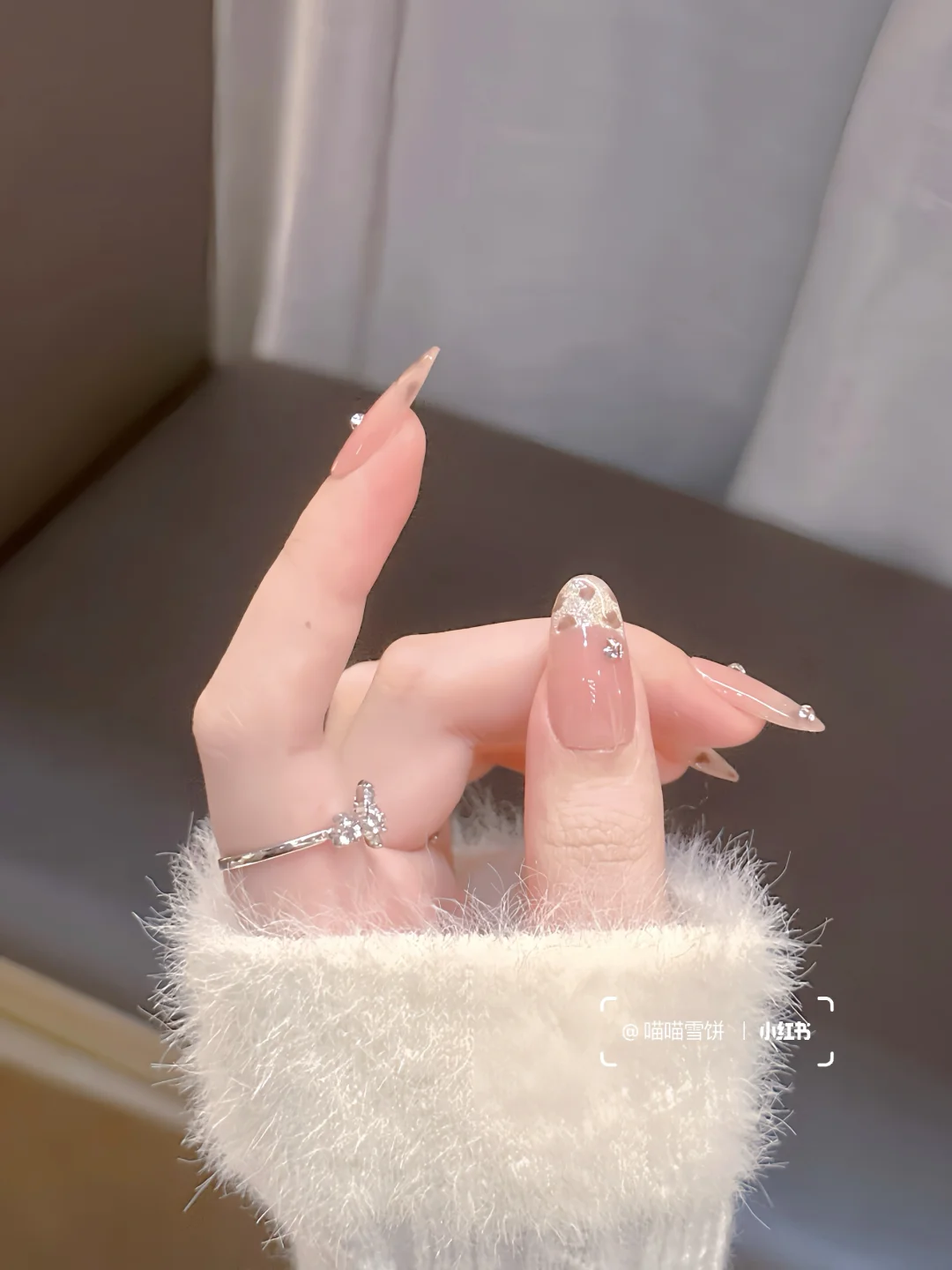 美甲分享⸝⸝꙳*甜辣豹纹冰透猫猫法式敲美🐈‍