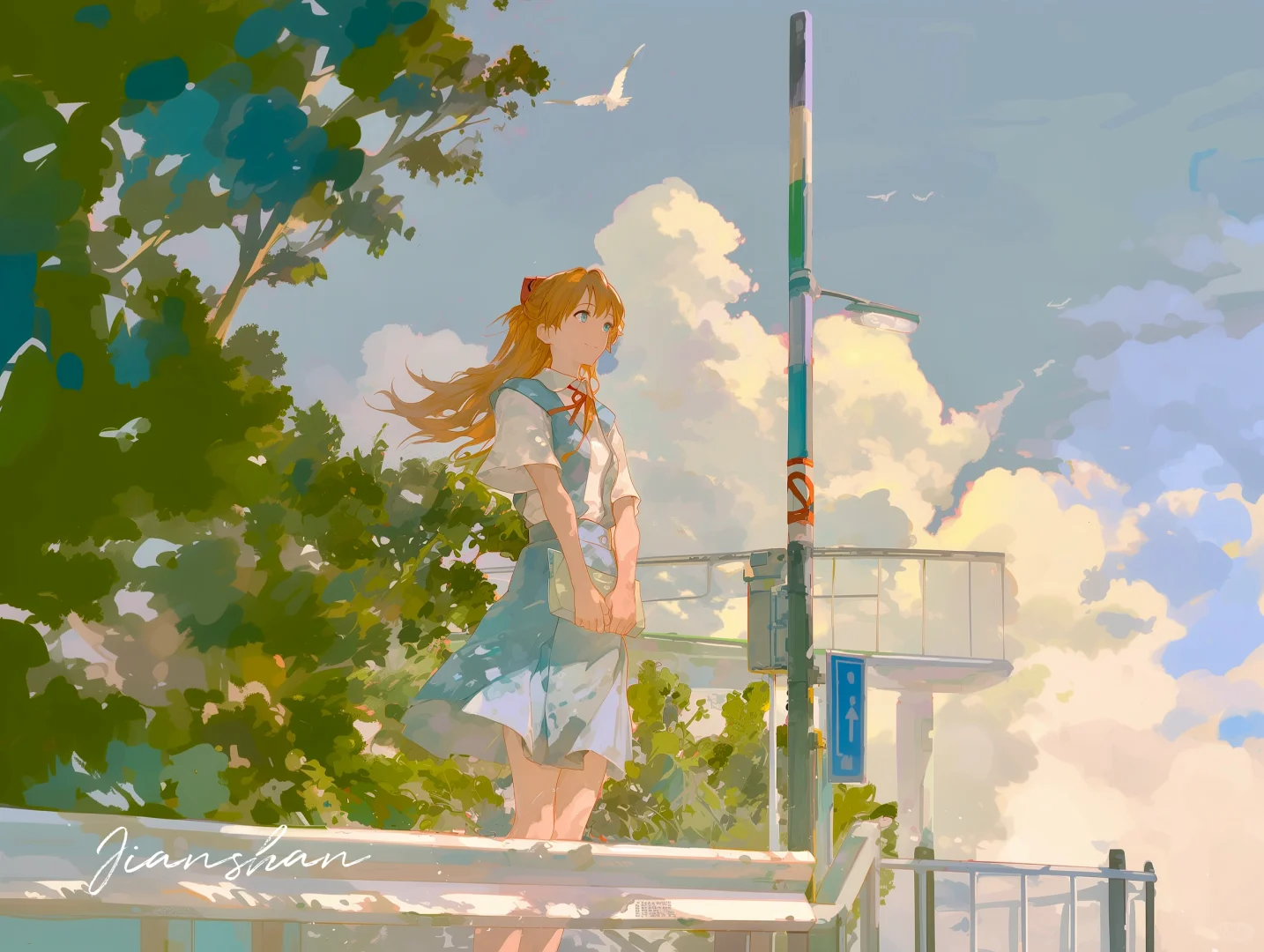 EVA壁纸｜明日香 春日黄昏