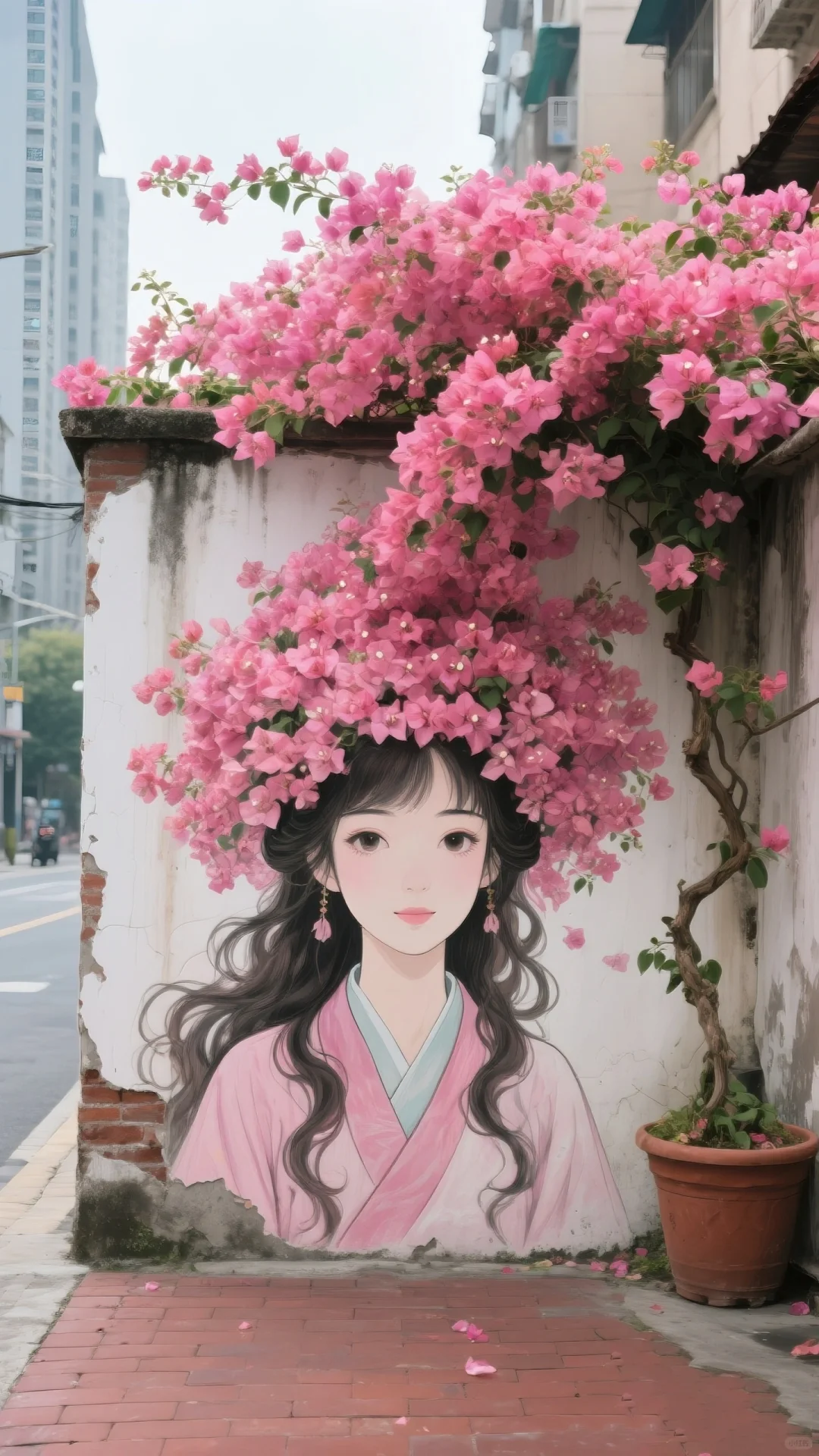 花如女孩般娇嫩，女孩像花儿一样美丽
