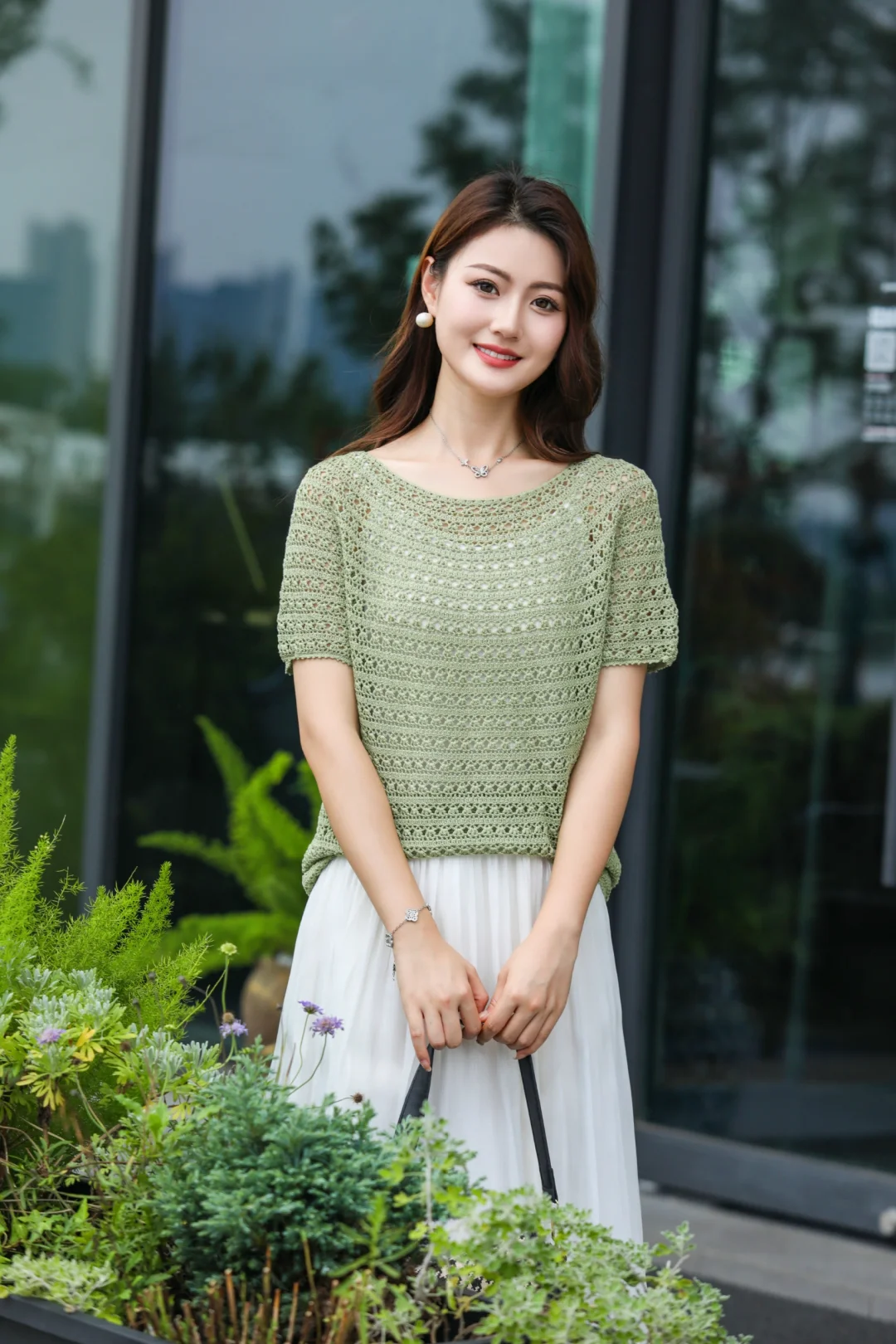 青提 • 蕾丝线钩花上衣（附图解）