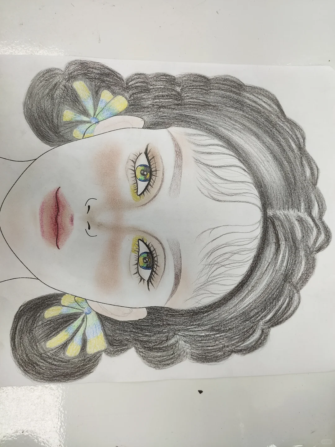 学化妆第一个月 美人图 面部彩绘 彩铅人物 彩绘妆 一画一个不吱声 画一朵春天在
