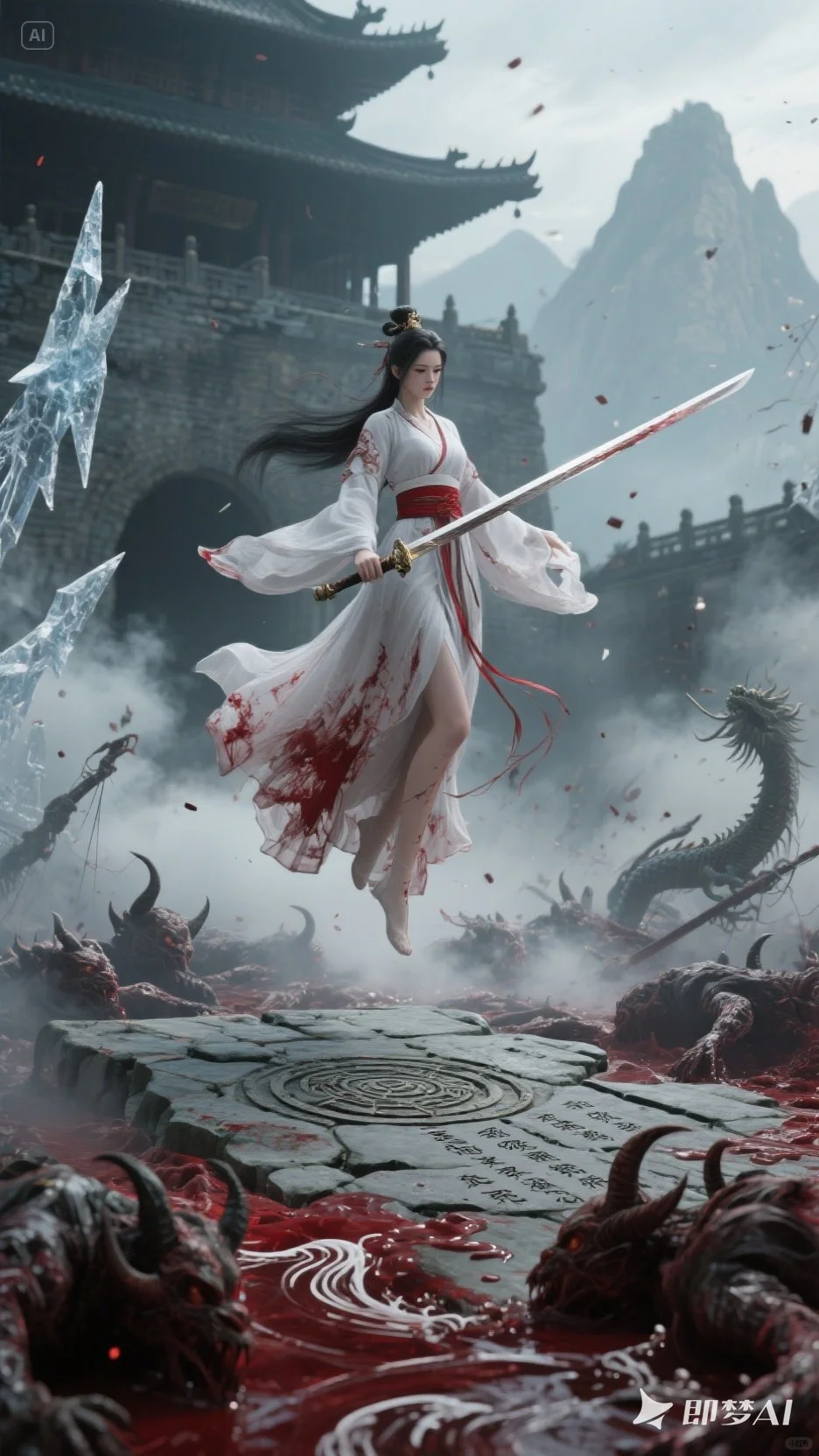 即梦AI 斩杀邪魔的女神