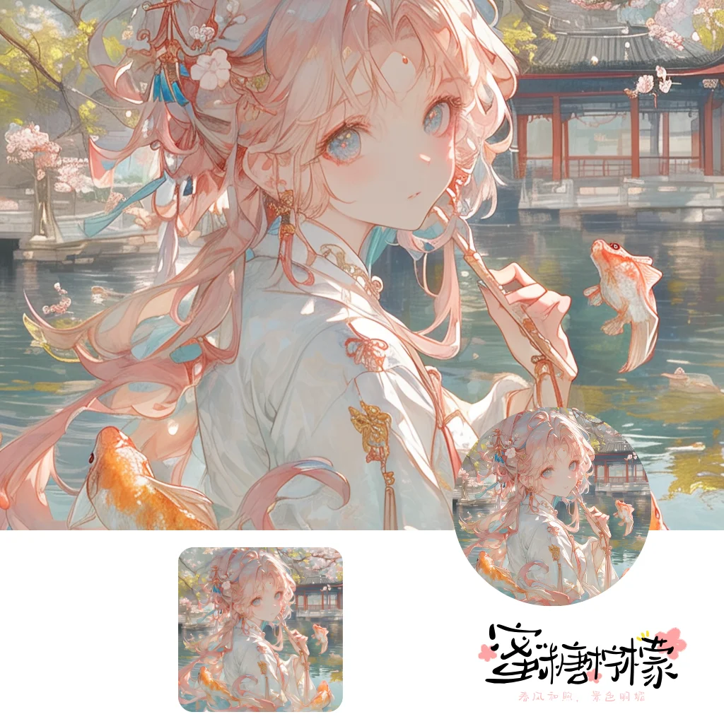 🌸国风少女‖把古画配色揉进水彩有多绝？