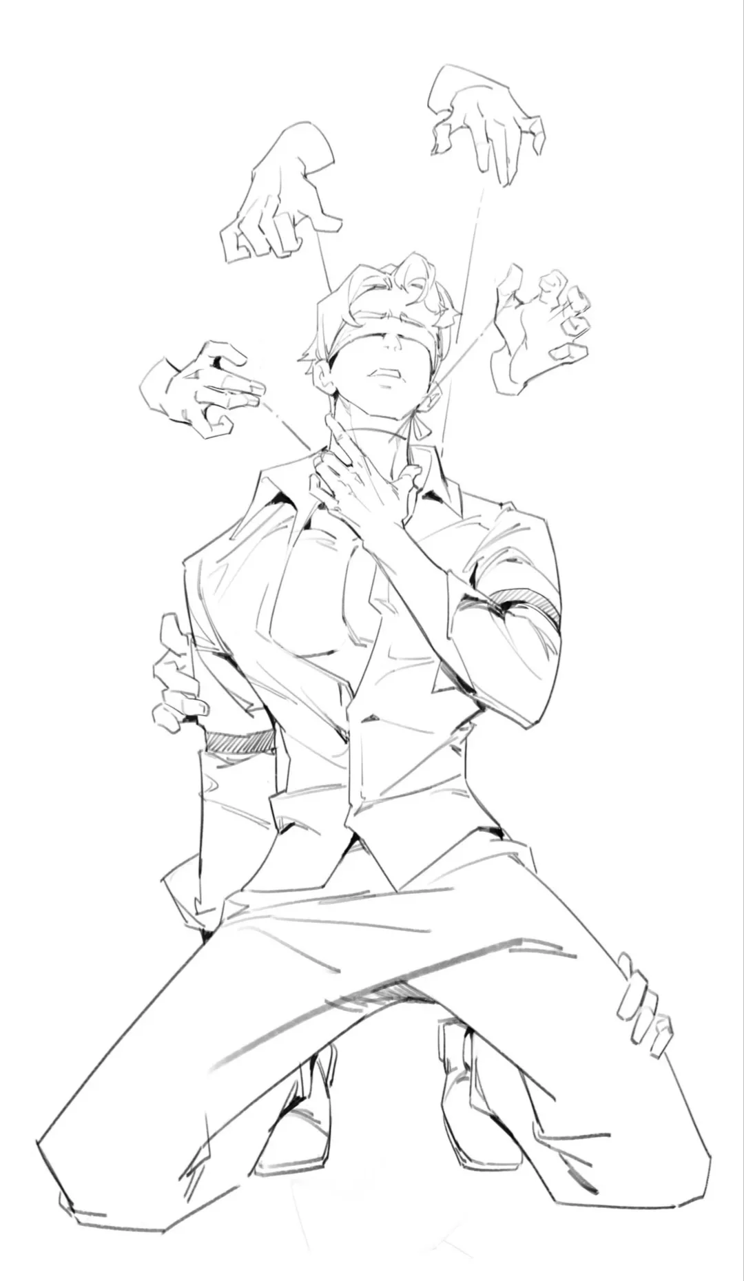 啊啊啊！一画就会的男生摸脸插画！