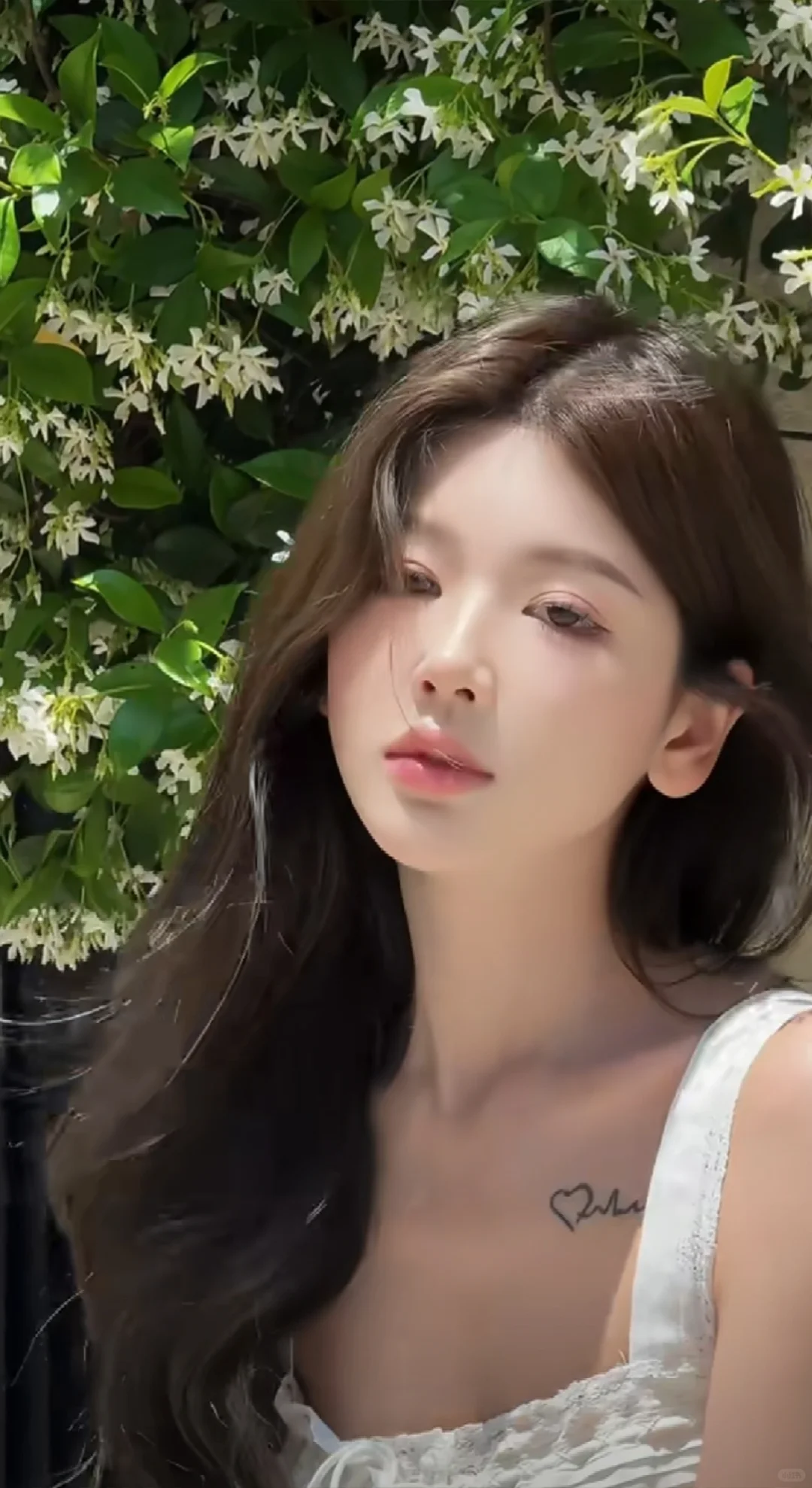 阳光下的绿色和清新少女美美哒
