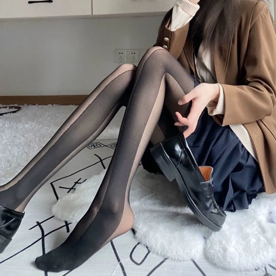 上新啦！✨黑丝袜女性感夏季超薄款防勾丝光腿黑色连裤袜性感波点渔网袜