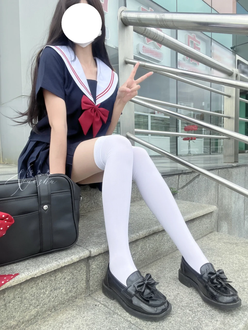 ootd 🎀 | 今日份jk穿搭之白色过膝袜～