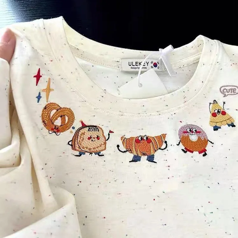 夏日穿搭必备 | 刺绣卡通纯棉短袖T恤👚