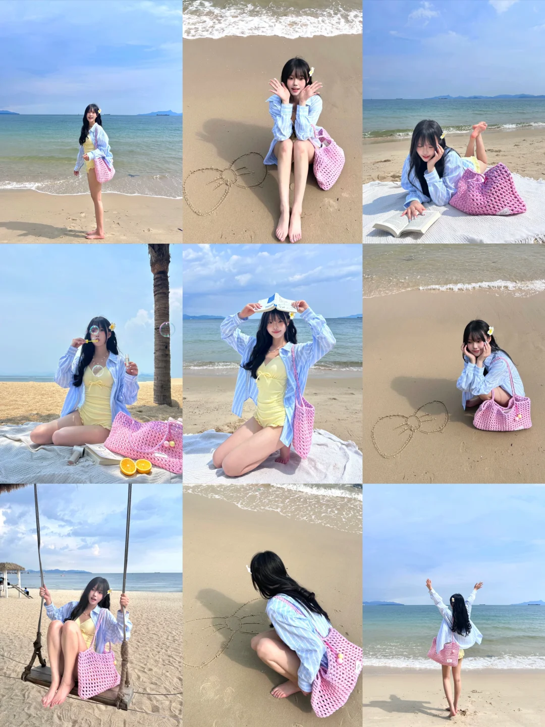 18/100）存一些拍照姿势｜🌊海边拍照不重样