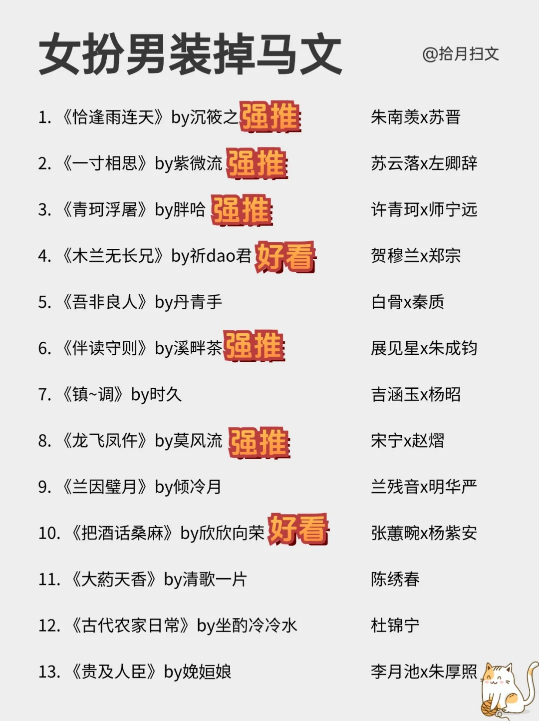 啊啊！高质量女扮男装合集，压箱底的好文！