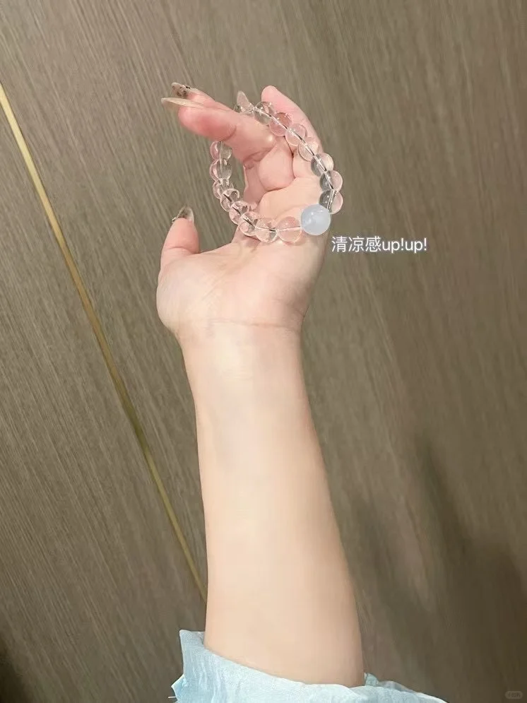 天然海蓝宝水晶手链女生