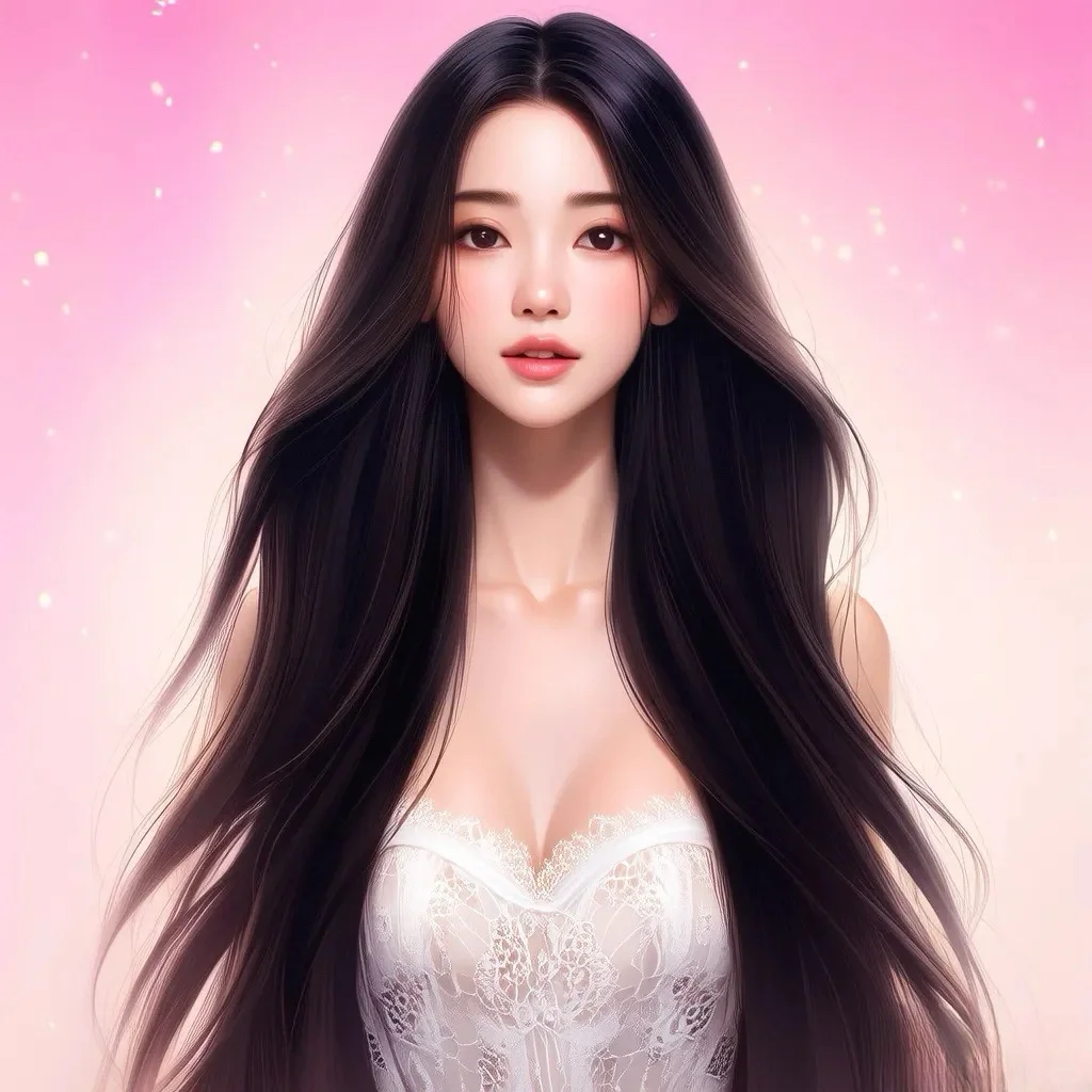 温柔甜美女生头像 白色蕾丝裙