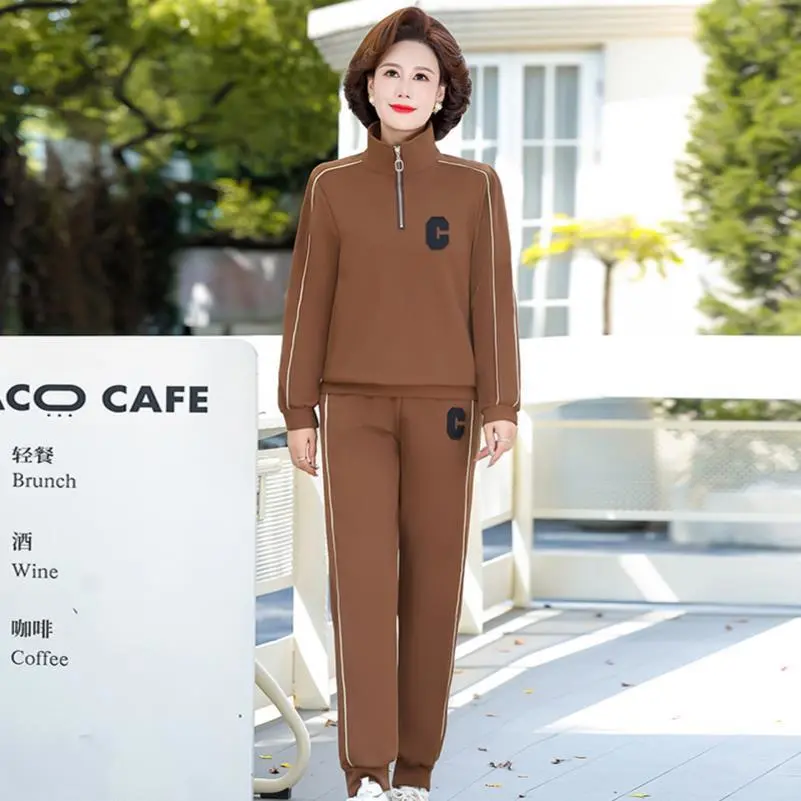 中年妈妈洋气夏装减龄时尚运动服套装休闲女