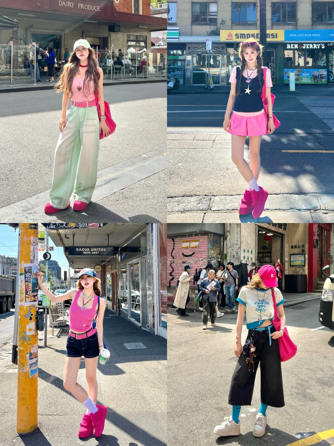 夏日美式芭比girl五一这样穿包出片的