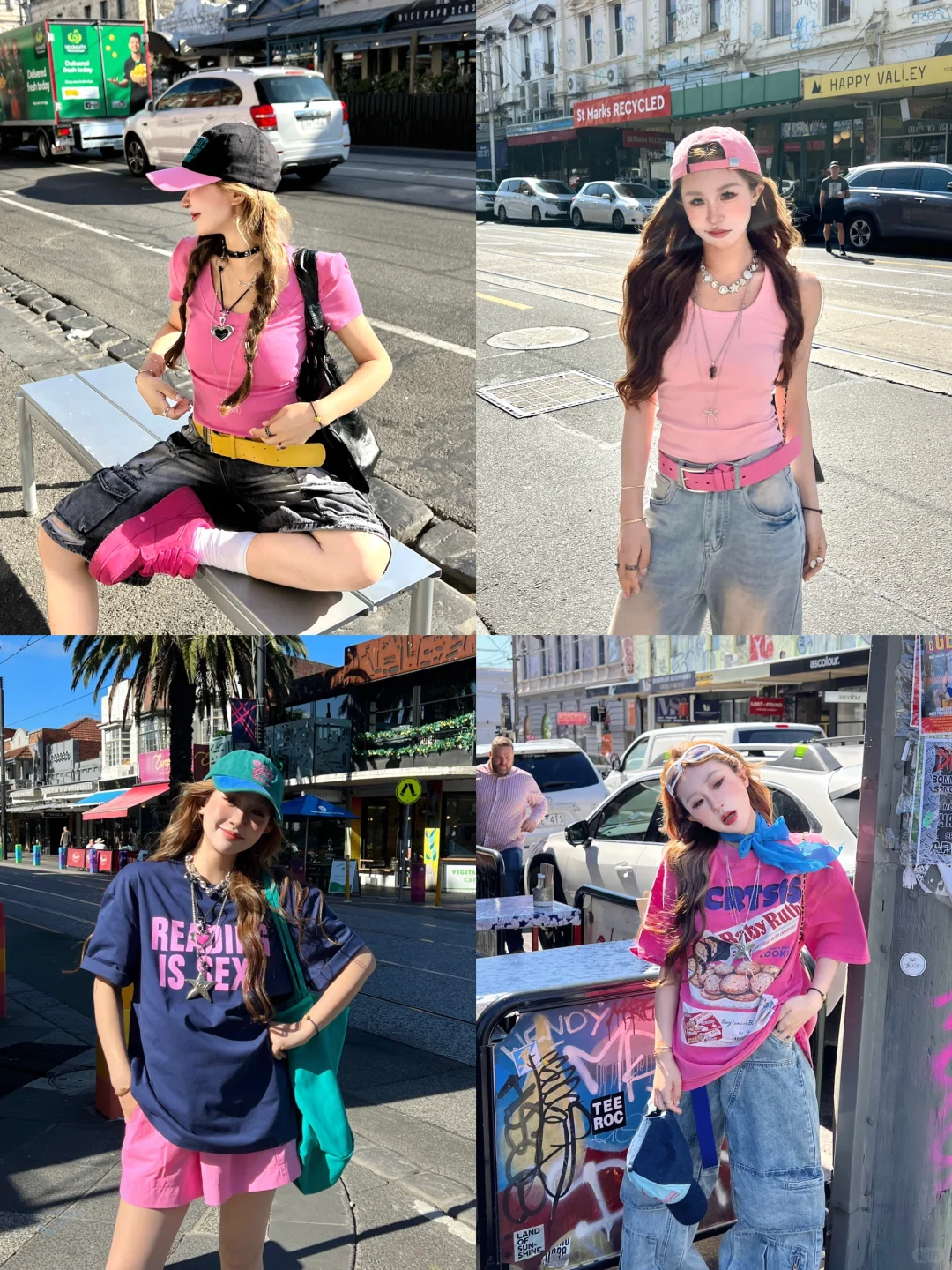 夏日美式芭比girl五一这样穿包出片的