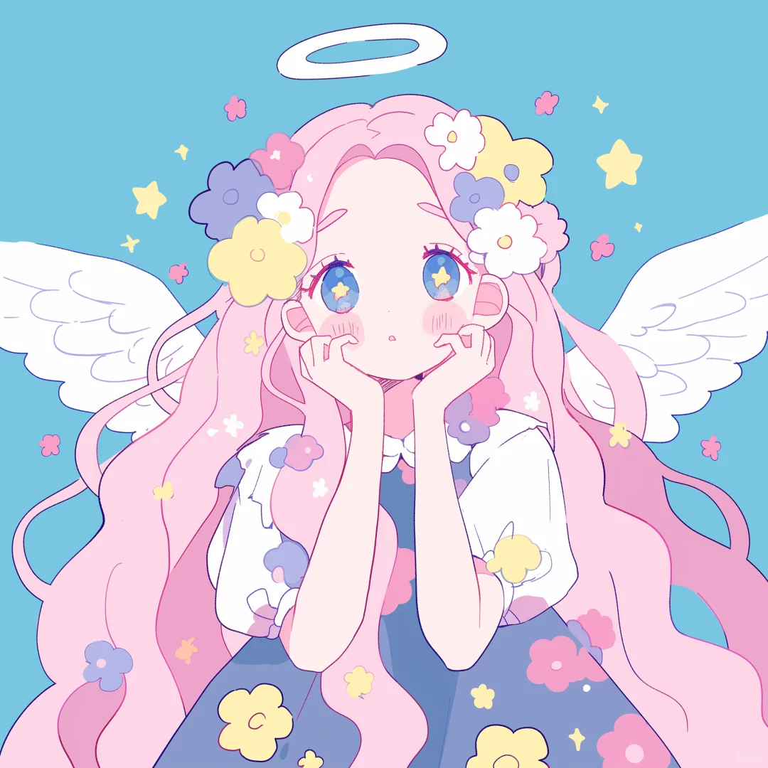 天使降临🌼| 甜美花海中的微笑💖|头像