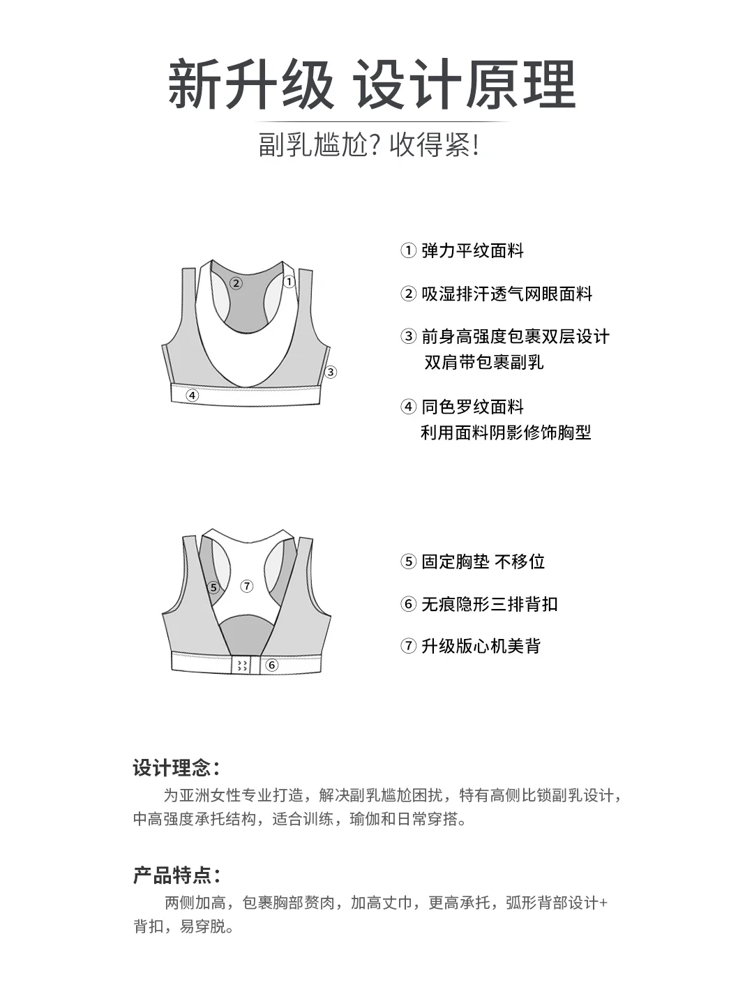一家缘内衣女薄款无痕无钢圈大胸显小背心式
