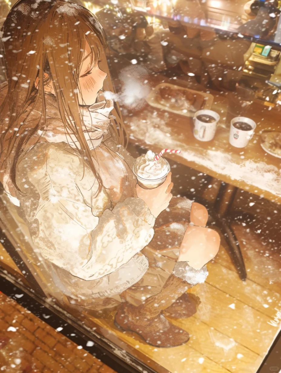 雪中的咖啡厅丨附midjourney咒语