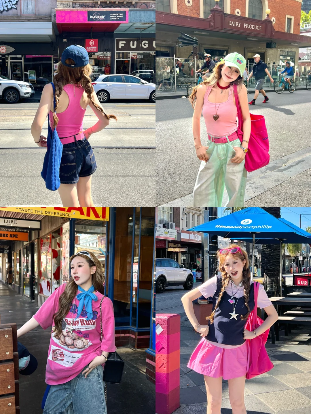夏日美式芭比girl五一这样穿包出片的