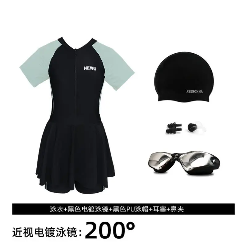 游泳衣女2024新款温泉连体遮肉保守显瘦